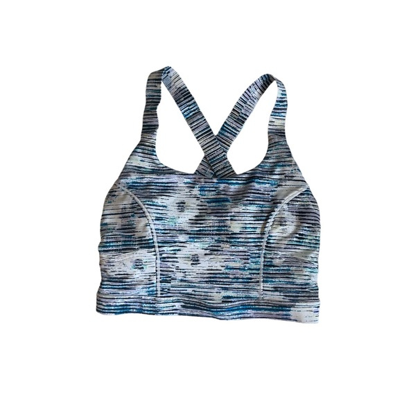 Lululemon Pure Practice Bra Blurry Belle Blue Lavender Sports Athletic - Picture 2 of 6